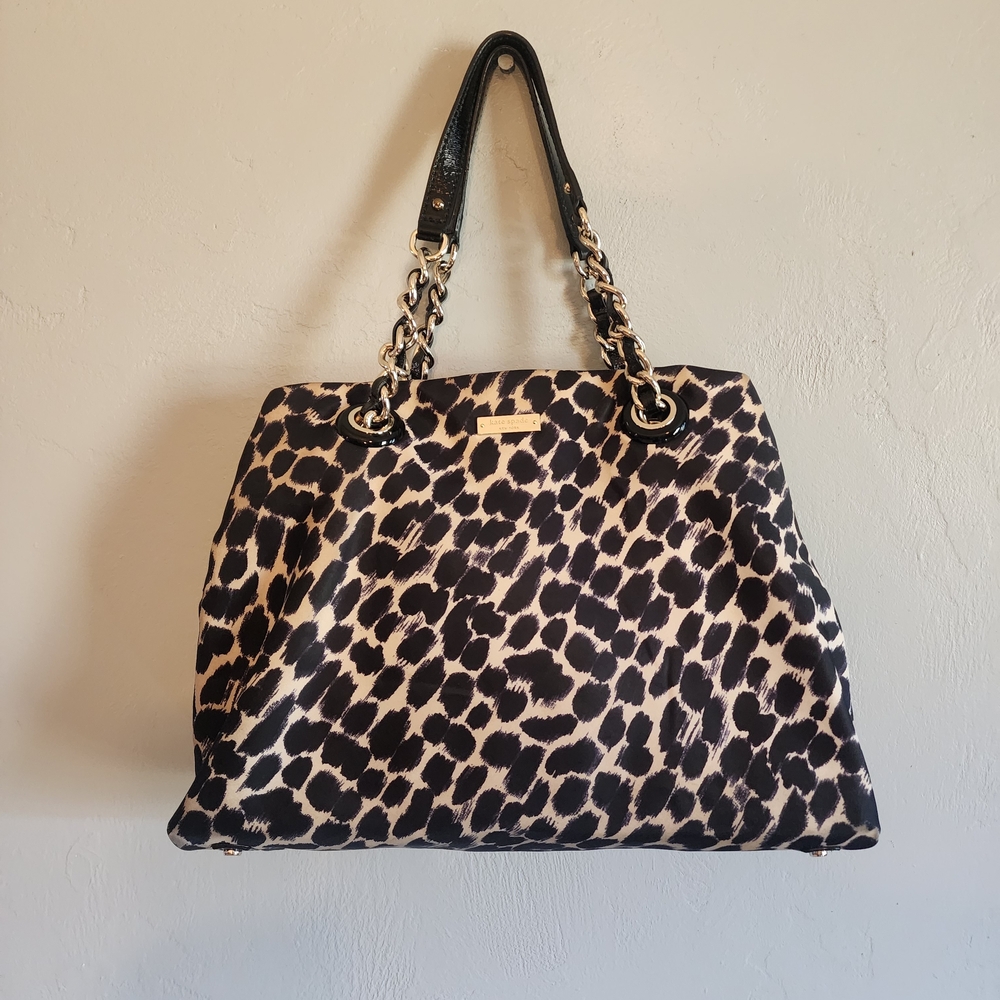 Kate Spade Elena Nylon Leopard Print Shoulder Bag
